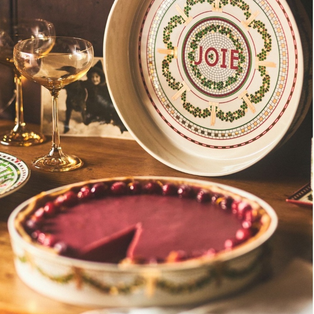 Bistro Tile Pie Dish 24K Gold festive holiday